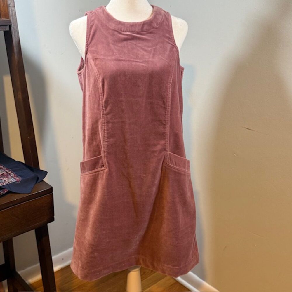 Marine Layer Florence Mauve Cotton Velvet Shift‎ Dress S Cottagecore Whimsygoth
